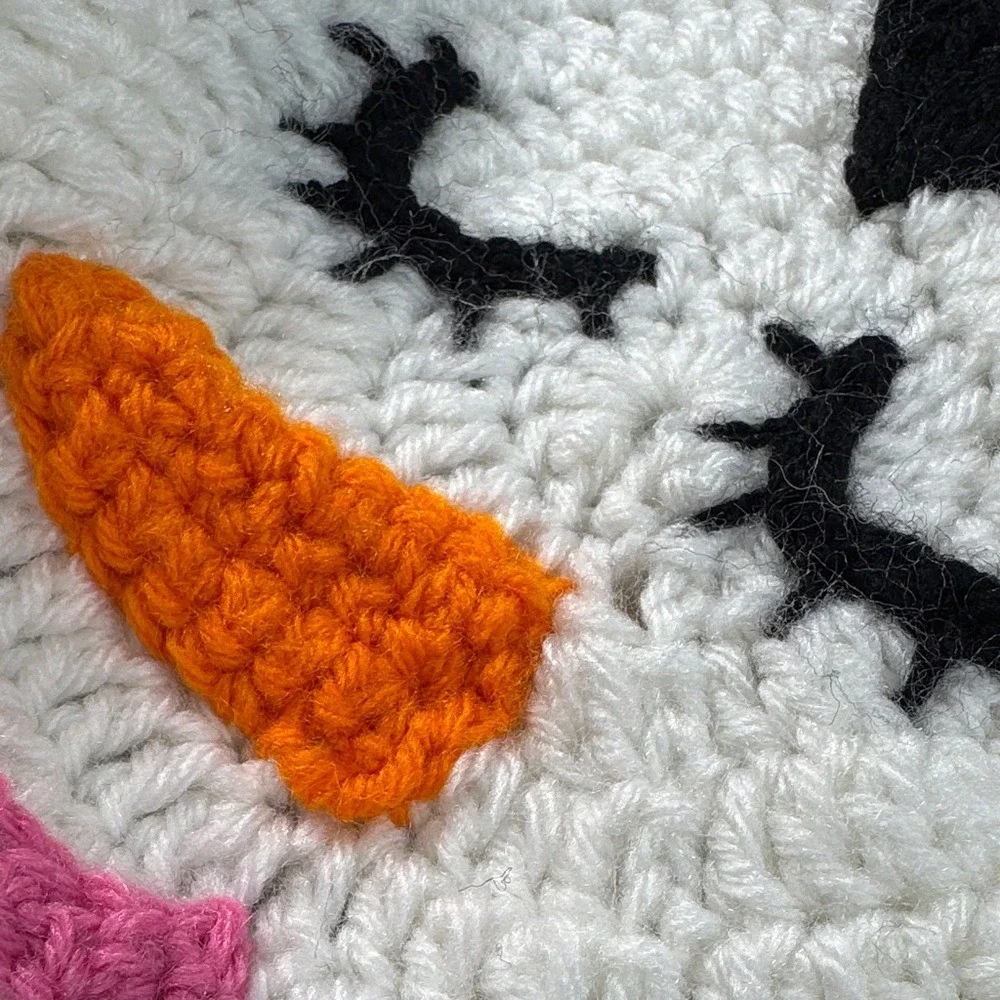 Handmade‎ Crochet Baby Blanket Penguin Bunny Reversible White Teal Granny Square